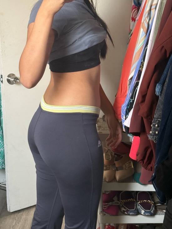 Vintage adidas women’s capri Black Capri Leggings with Yellow Striped Waistband - Picture 5 of 5